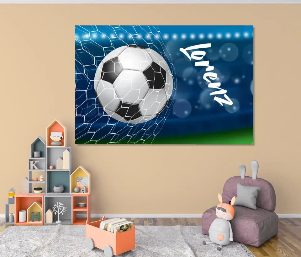 Personalisierte Leinwand "Ich liebe Fußball"
