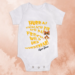 Personalisierter Babybody kurzärmlig "Süße Baby-Tiere"