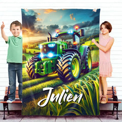 Kuscheldecke personalisiert "Traktor1"