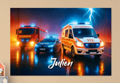 Personalisierte Leinwand "Rettungsfahrzeuge"