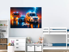 Personalisierte Leinwand "Rettungsfahrzeuge"