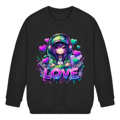 Hip Hop Anime Girl - Kids Basic Sweatshirt