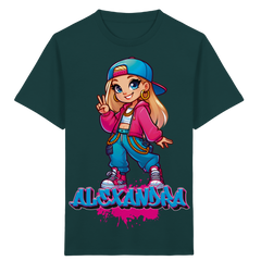 Hip Hop Girl mit Name personalisiert - Kids Organic Shirt
