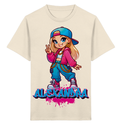 Hip Hop Girl mit Name personalisiert - Kids Organic Shirt