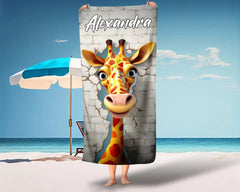 Personalisiertes Strandtuch "Giraffe1"