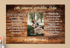 Personalisierte Leinwand "Geliebter Sohn"