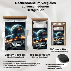 Kuscheldecke personalisiert "Space Race"