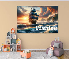 Personalisierte Leinwand "Piratenschiff"