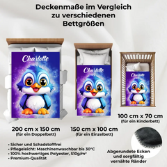 Kuscheldecke personalisiert "Kleiner Pinguin"