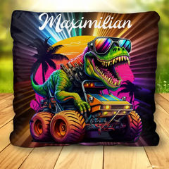 Personalisiertes Kissen - "Dino - Monstertruck"