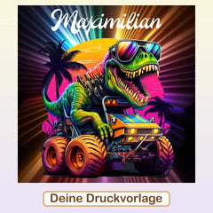 Personalisiertes Kissen - "Dino - Monstertruck"