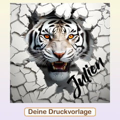 Personalisiertes Kissen - "Weißer Tiger"