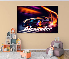 Personalisierte Leinwand "Speedcar"