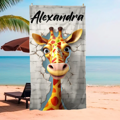 Personalisiertes Strandtuch "Giraffe1"