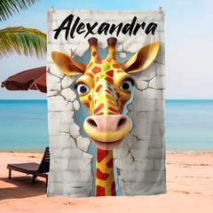 Personalisiertes Strandtuch "Giraffe1"