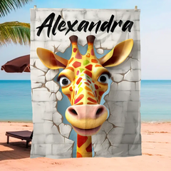 Personalisiertes Strandtuch "Giraffe1"