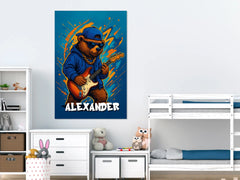 Personalisierte Leinwand "Bär Gitarre"