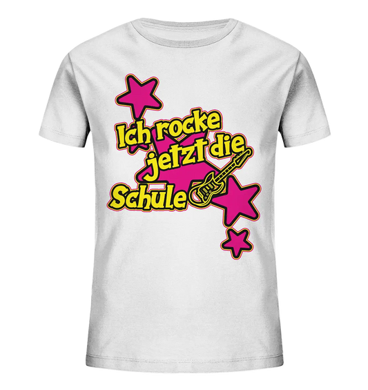 Ich rocke jetzt die Schule "Pink" - Kids Organic Shirt