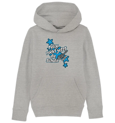 Name rockt jetzt die Schule "blue Stars" personalisiert - Kids Organic Hoodie