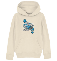 Name rockt jetzt die Schule "blue Stars" personalisiert - Kids Organic Hoodie