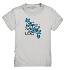 Name rockt jetzt die Schule "blue Stars" personalisiert - Kids Premium Shirt