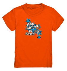 Name rockt jetzt die Schule "blue Stars" personalisiert - Kids Premium Shirt