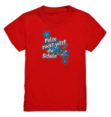 Name rockt jetzt die Schule "blue Stars" personalisiert - Kids Premium Shirt