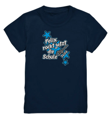 Name rockt jetzt die Schule "blue Stars" personalisiert - Kids Premium Shirt