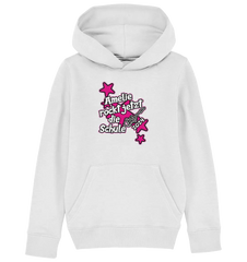 Name rockt jetzt die Schule "pink Stars" personalisiert - Kids Organic Hoodie