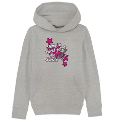 Name rockt jetzt die Schule "pink Stars" personalisiert - Kids Organic Hoodie