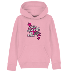 Name rockt jetzt die Schule "pink Stars" personalisiert - Kids Organic Hoodie