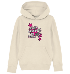 Name rockt jetzt die Schule "pink Stars" personalisiert - Kids Organic Hoodie