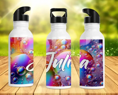 Personalisierte Trinkflasche 500ml "Bunte Blasen"