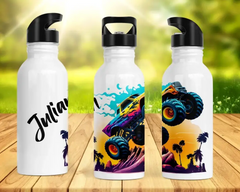 Personalisierte Trinkflasche 500ml "Monstertruck und Name"