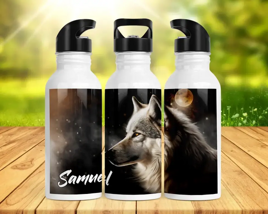 Personalisierte Trinkflasche 500ml "Wolf 2"