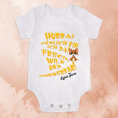 Personalisierter Babybody kurzärmlig "Süße Baby-Tiere"