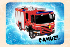 Personalisiertes Federmäppchen "Feuerwehrauto D11"