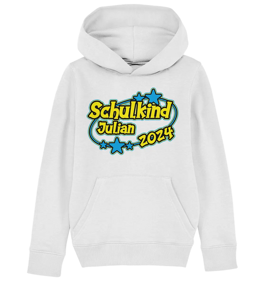 Schulkind Name "Stars blue" - Kids Organic Hoodie