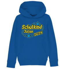 Schulkind Name "Stars blue" - Kids Organic Hoodie