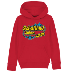 Schulkind Name "Stars blue" - Kids Organic Hoodie