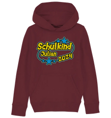 Schulkind Name "Stars blue" - Kids Organic Hoodie