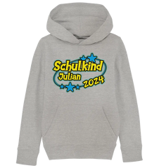 Schulkind Name "Stars blue" - Kids Organic Hoodie