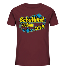 Schulkind Name "Stars blue" - Kids Organic Shirt