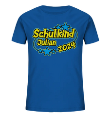 Schulkind Name "Stars blue" - Kids Organic Shirt