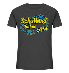 Schulkind Name "Stars blue" - Kids Organic Shirt