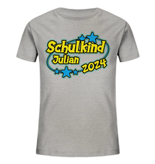 Schulkind Name "Stars blue" - Kids Organic Shirt