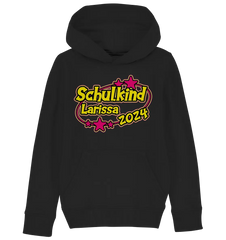 Schulkind Name "Stars pink" - Kids Organic Hoodie