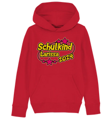 Schulkind Name "Stars pink" - Kids Organic Hoodie