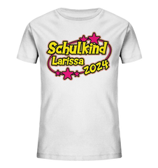 Schulkind Name "Stars pink" - Kids Organic Shirt