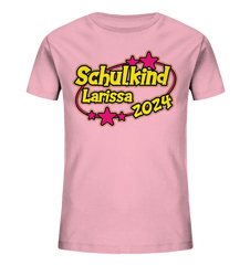 Schulkind Name "Stars pink" - Kids Organic Shirt